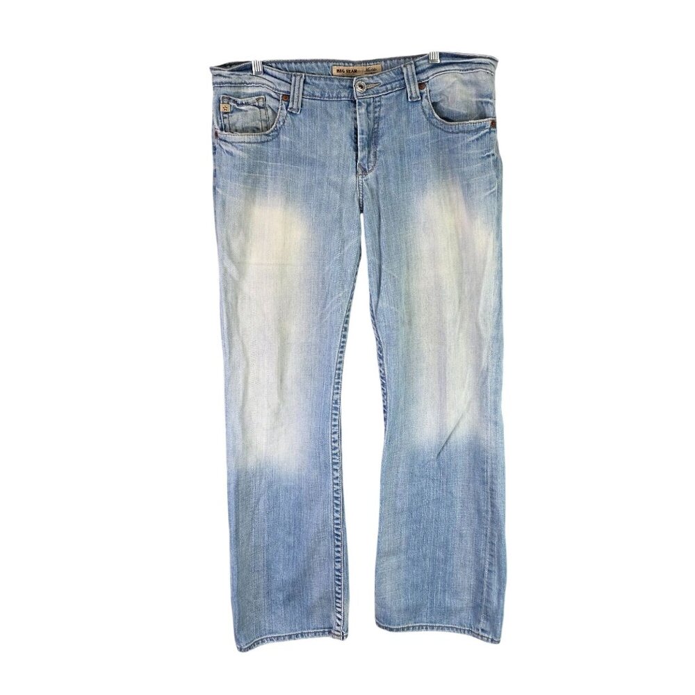 Womens Big Star Maddie Mid Rise Fit Denim Blue Jeans Cotton Stretch Size 34R